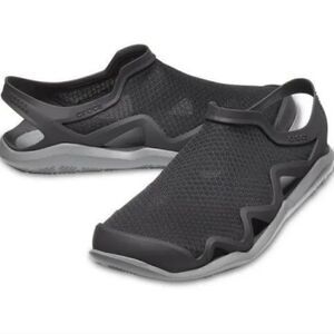 Crocs Swiftwater Sz 8 Mesh Wave Sandal Slate Gray Black Men’s Water Shoes